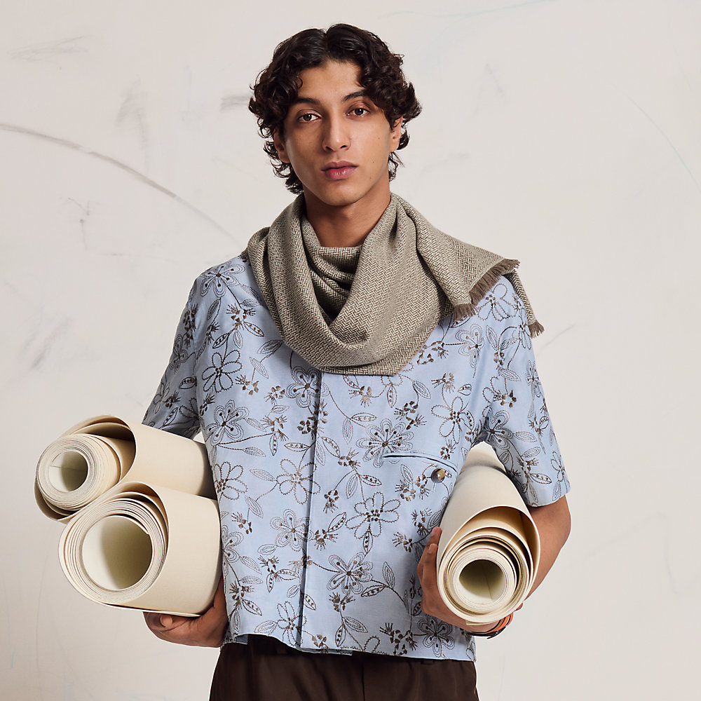 エルメス カシミア マフラー カシミヤマフラー 《ニュイ・デテ》 - マロン | Hermès - エルメス